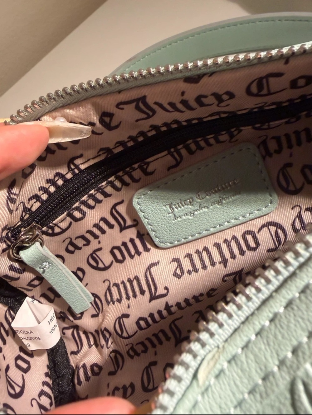 Juicy Couture Light Blue Pearl-Embellished Shoulder Bag - Picture 3 of 3